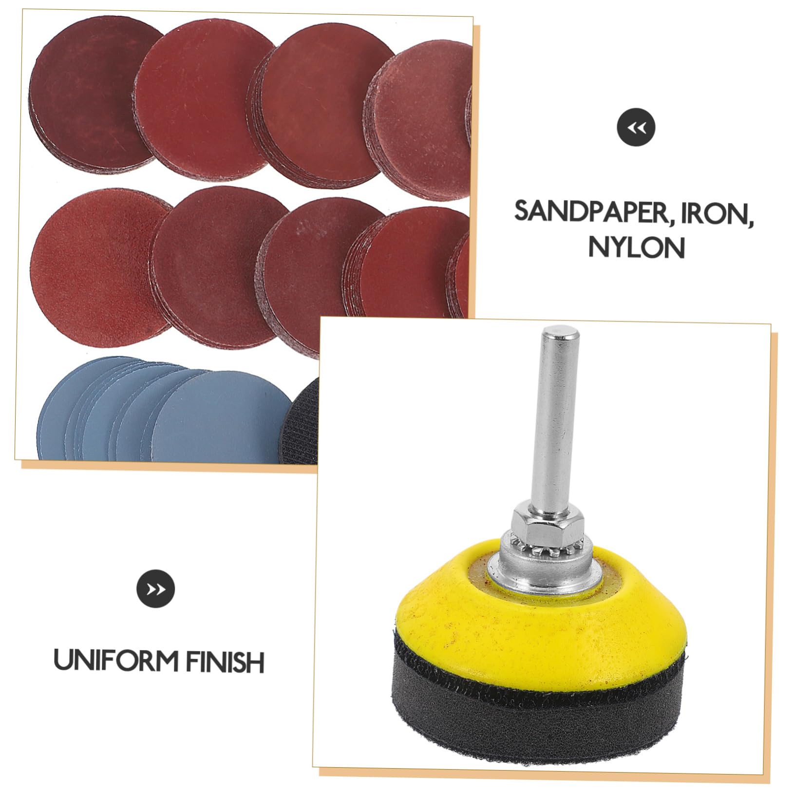 ULTECHNOVO 5sets Dischi Abrasivi Supporto Per Trapano Includendo Diverse Grane e Tampone Di Lucidatura Per Finitura Liscia e Professionale