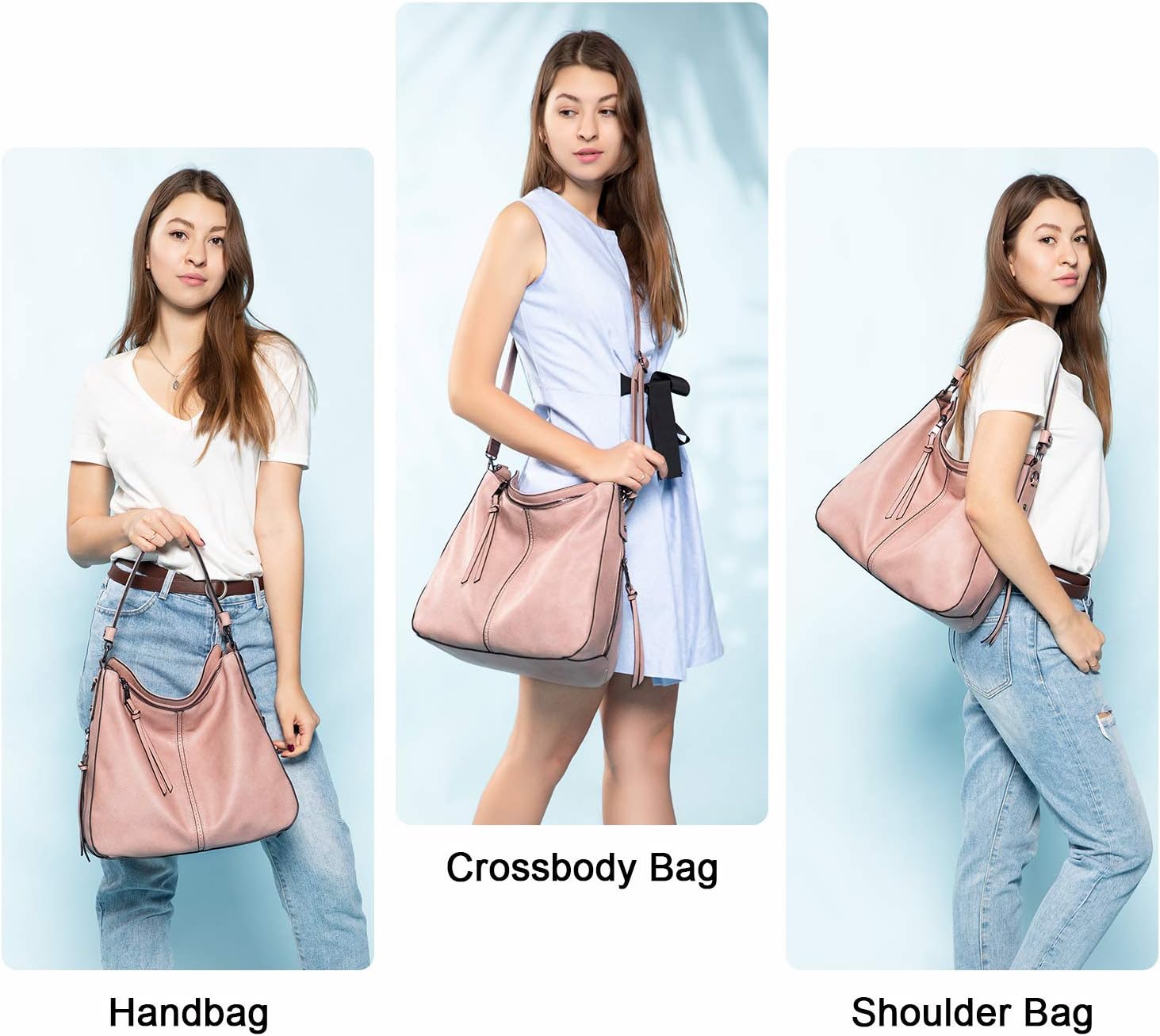 Realer Hobo Crossbody Bags for Women Designer Faux Leather Hobo Handbags Retro Large Size Shoulder Bag Bucket Purse - Image 3