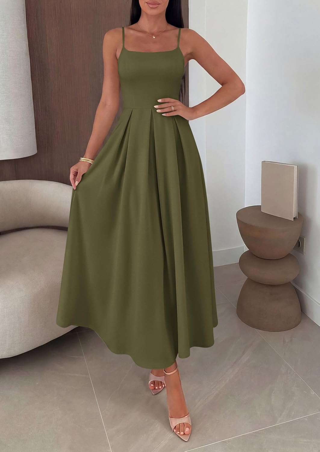 PRETTYGARDEN Cocktail Dresses for Women 2026 Spring Elegant Ruffle A Line Long Flowy Summer Formal Wedding Guest Maxi Dress - Image 4