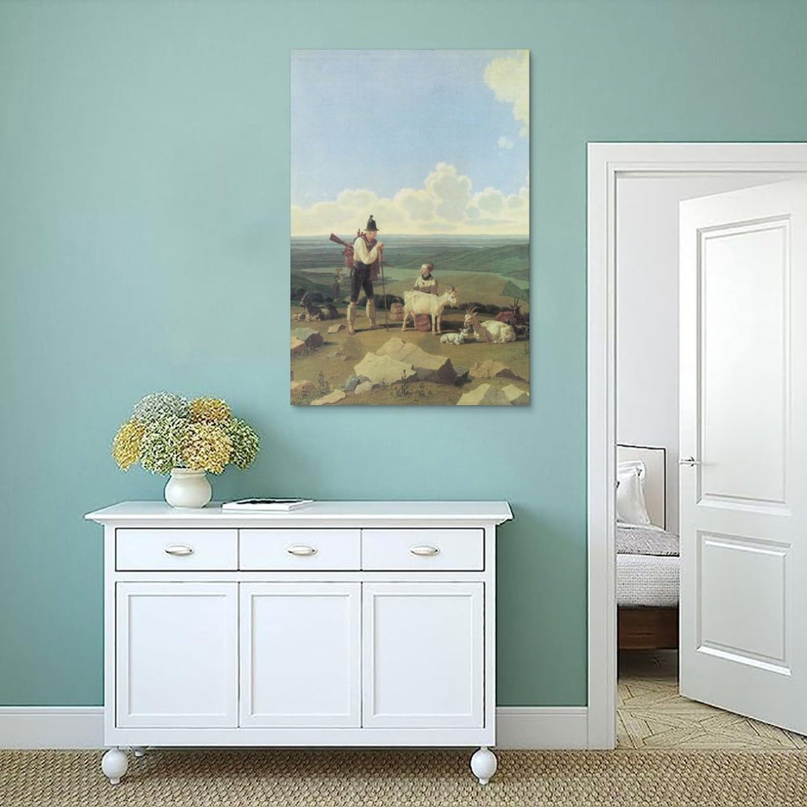 generisch The Chamois Hunter by Wilhelm Von Kobell Impresiones en Lienzo Modernas, Cuadros Decorativos Para Habitación de Niños o Niñas, Murales Para Sala De Estar Y Pinturas Con Motivos Festivos20x30