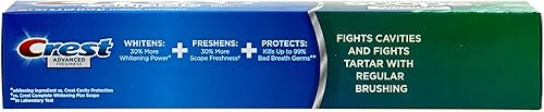 Miniatura 2 de Crest Pasta dental completa con fluoruro multibeneficio – Blanqueamiento extra y alcance de frescura avanzada – 8.2 onzas cada una, 3 unidades