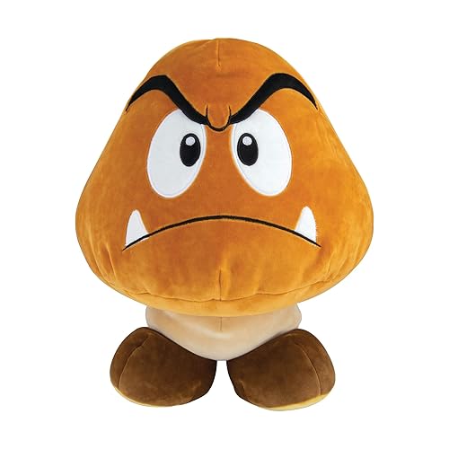 Club Mocchi- Mocchi - Nintendo Super Mario Plush, Collectible Squishy Goomba Plushies - 15 Inch, Brown - Goomba