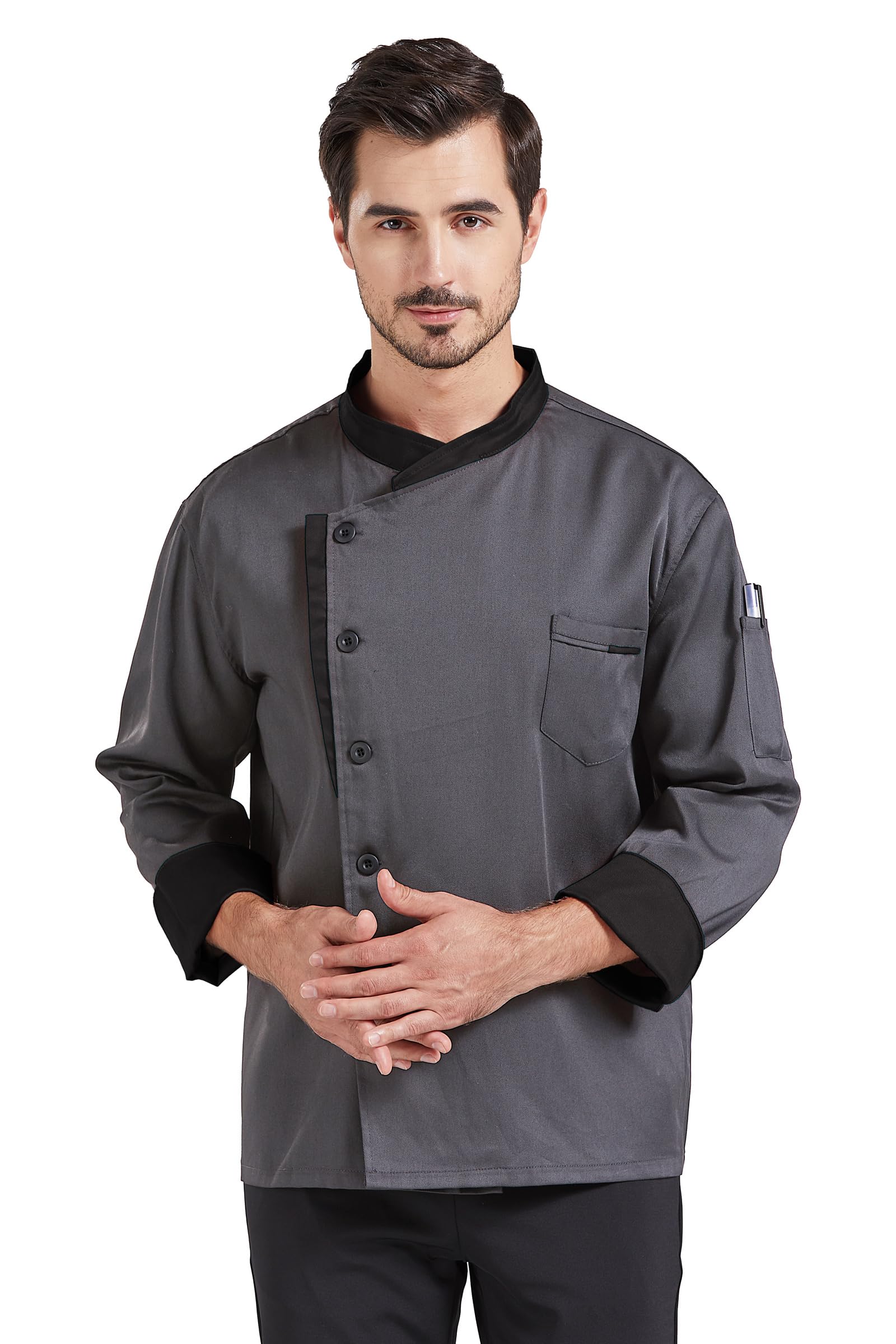 Nanxson Unisex Giacca da Cuoco da Uomo in Cotone Traspirante da Cucina Uniforme da Lavoro Ristorante Divise da Cuoco CFM0016