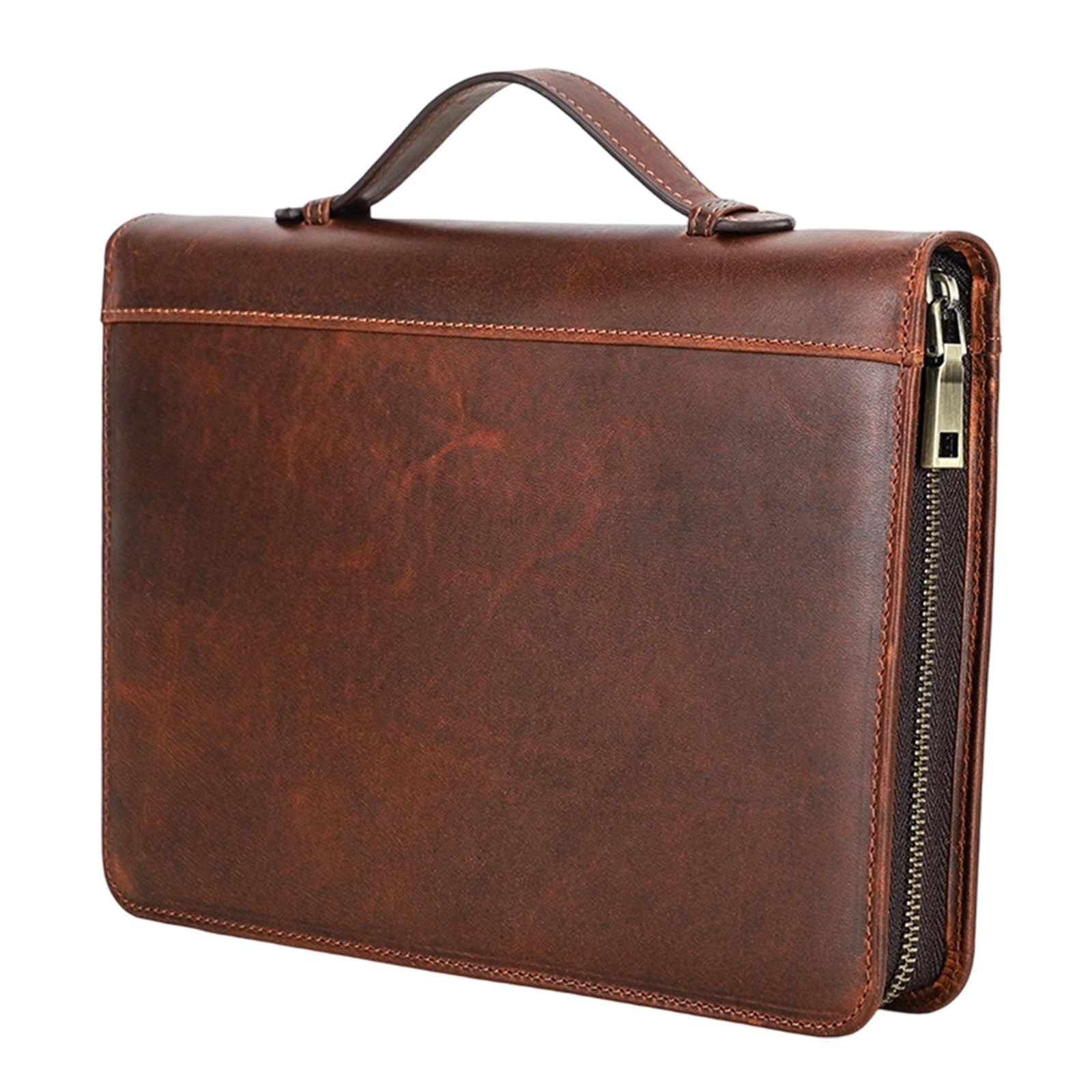 Funda para cuaderno para escribir notas, reuniones de negocios con cierre de cremallera, soporte para bolígrafo, bolsillo frontal, y correa para la muñeca, funda para cuaderno con cremallera de