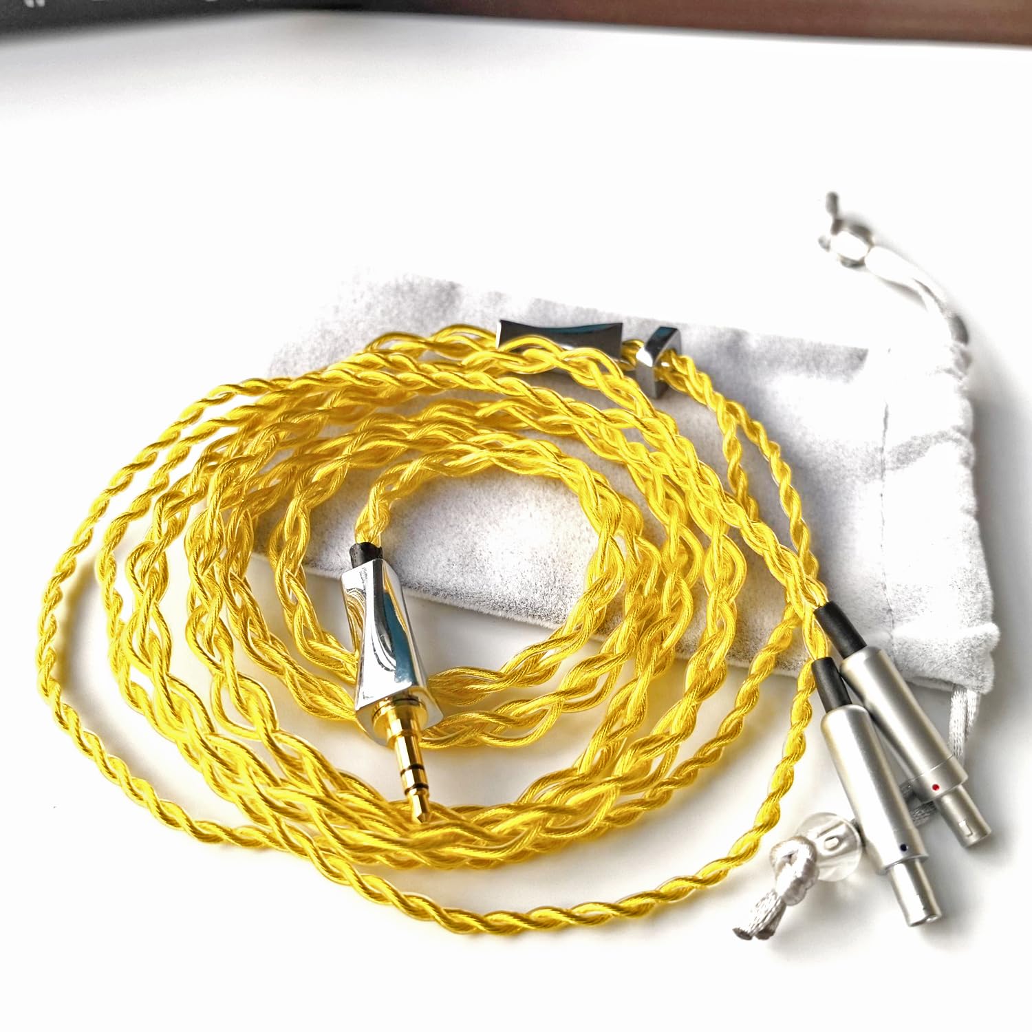 6N OCC Single Crystal Copper Silver Upgrade Audio Cable Compatible with Sennheiser HD800 HD800S HD820 3.5mm Replacement Headphones Cord for Hi-Resolution Audiophile 4.9ft