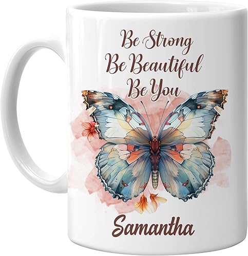 Miniatura 6 de Hyturtle Taza de café personalizada con diseño de mariposa para niñas, mujeres y amigas, regalos de cumpleaños y Navidad para amantes de las