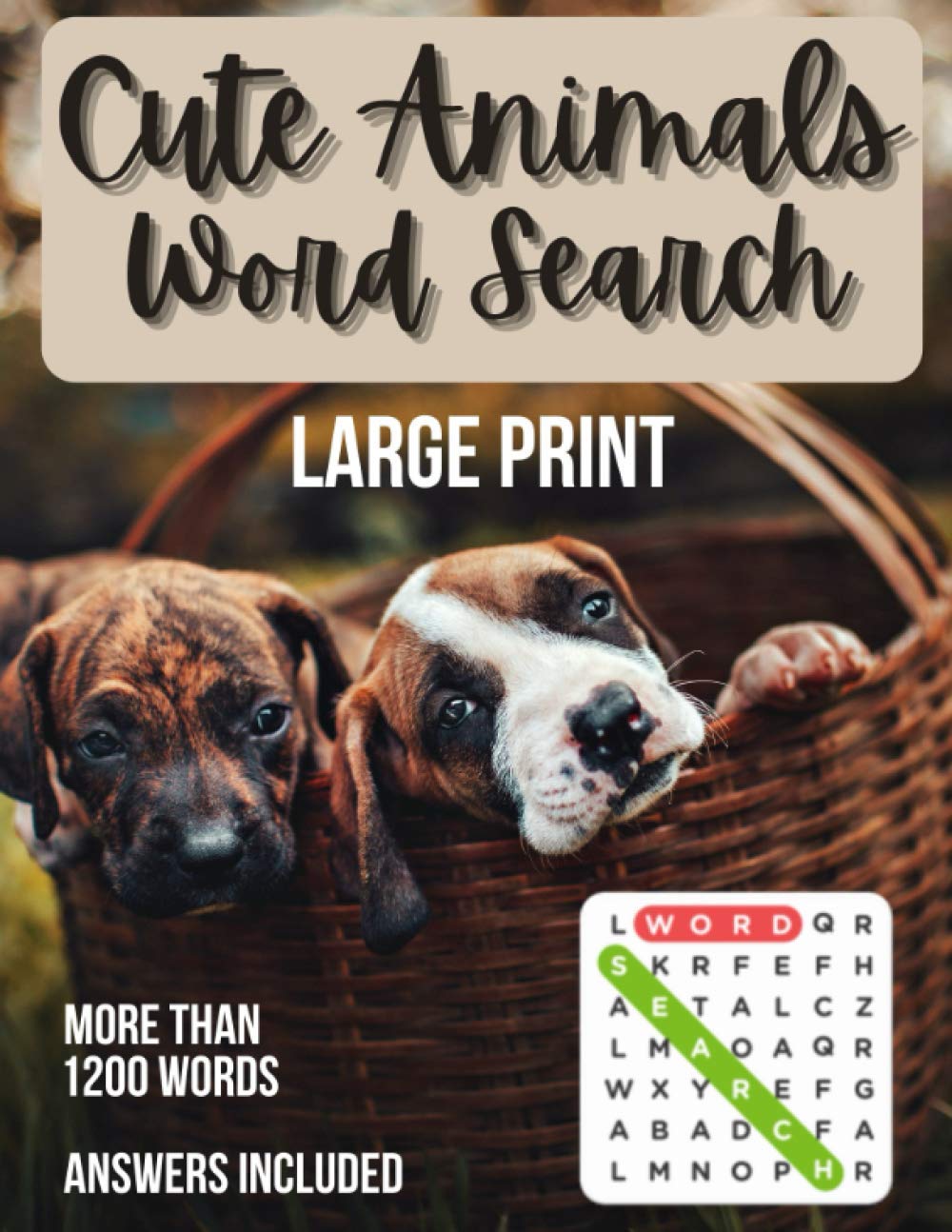 Cute Animals Word Search: Reduce your stress and anxiety playing fun word search puzzles. Fun for all ages!
