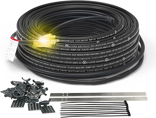 HEATIT PLSR1 50 pies 120 V Cable de calefacción autorregulable de grado industrial y comercial, diseño de uso a largo plazo, resistente, húmedo o