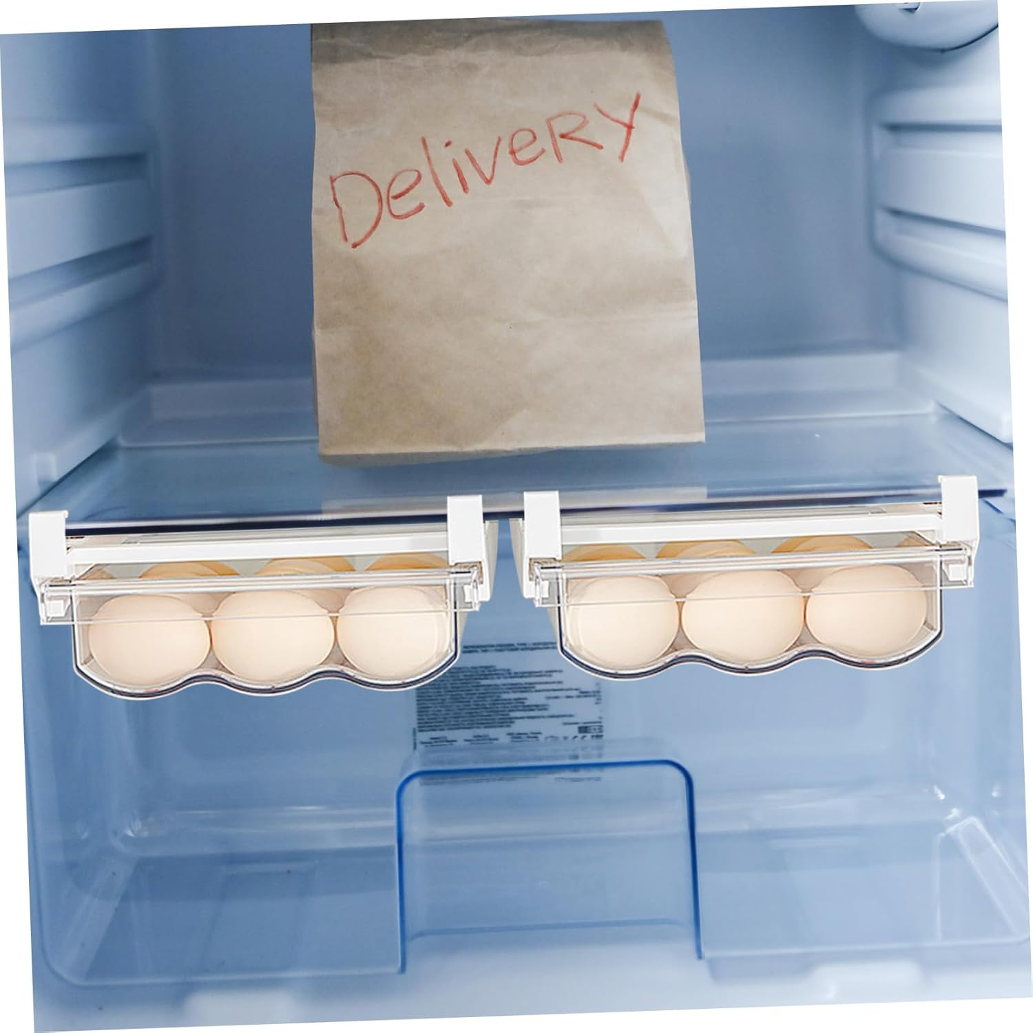 PRETYZOOM Egg Dispenser Large Capacity Egg Crate Fridge Organizer Bins Reusable Pet Refrigerator Simple Decor Prevents Damage