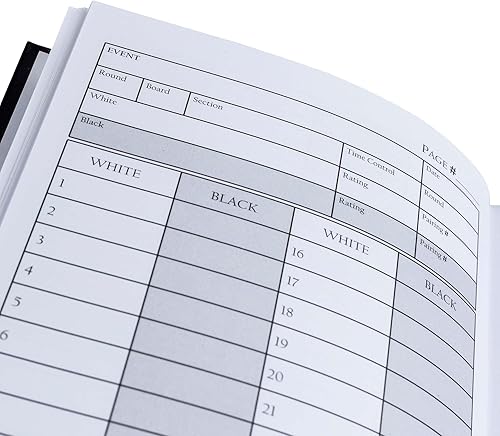 Miniatura 4 de WE Games Libro de notas de ajedrez de tapa dura personalizado, negro, 100 páginas, ideal para clubes y torneos