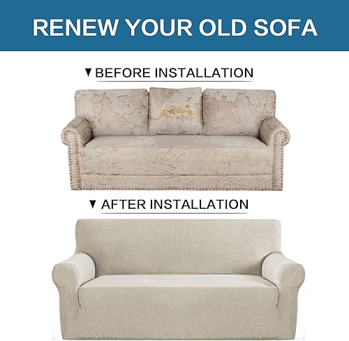 Miniatura 7 de H.VERSAILTEX Fundas para silla, funda para silla, protector de muebles de alta elasticidad, 1 pieza funda para sofá o silla de estar, tela de