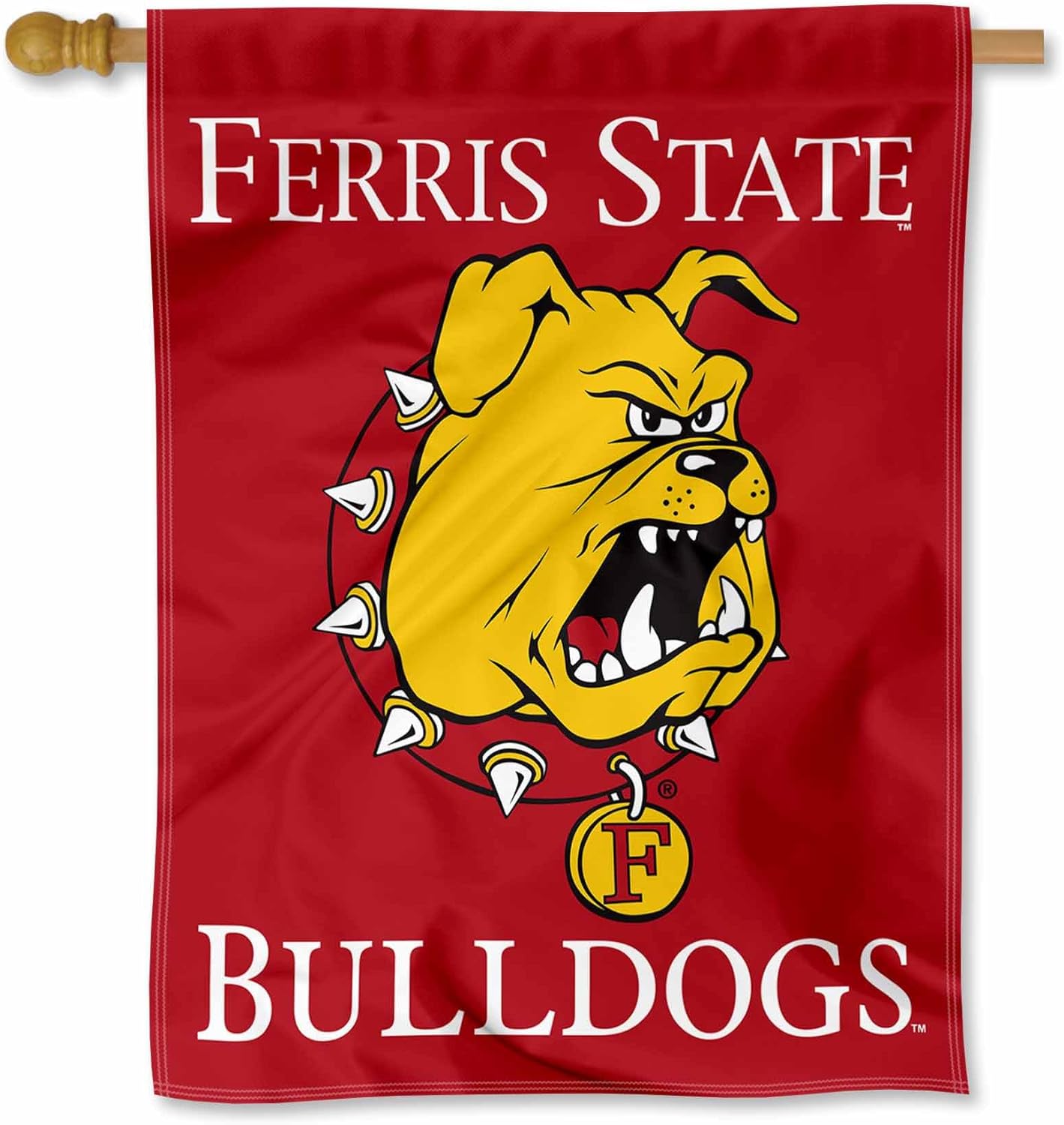 Ferris State Bulldogs Wordmark Double Sided House Banner Flag