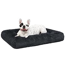 KSIIA Cuscino per Cani Taglia Media, Cuccia Cane Interno, 76x52cm, Peluche Morbida e Soffice, Base Antiscivolo, Lettino per Cani, Lavabile in Lavatrice, Materassino Cane, Grigio scuro