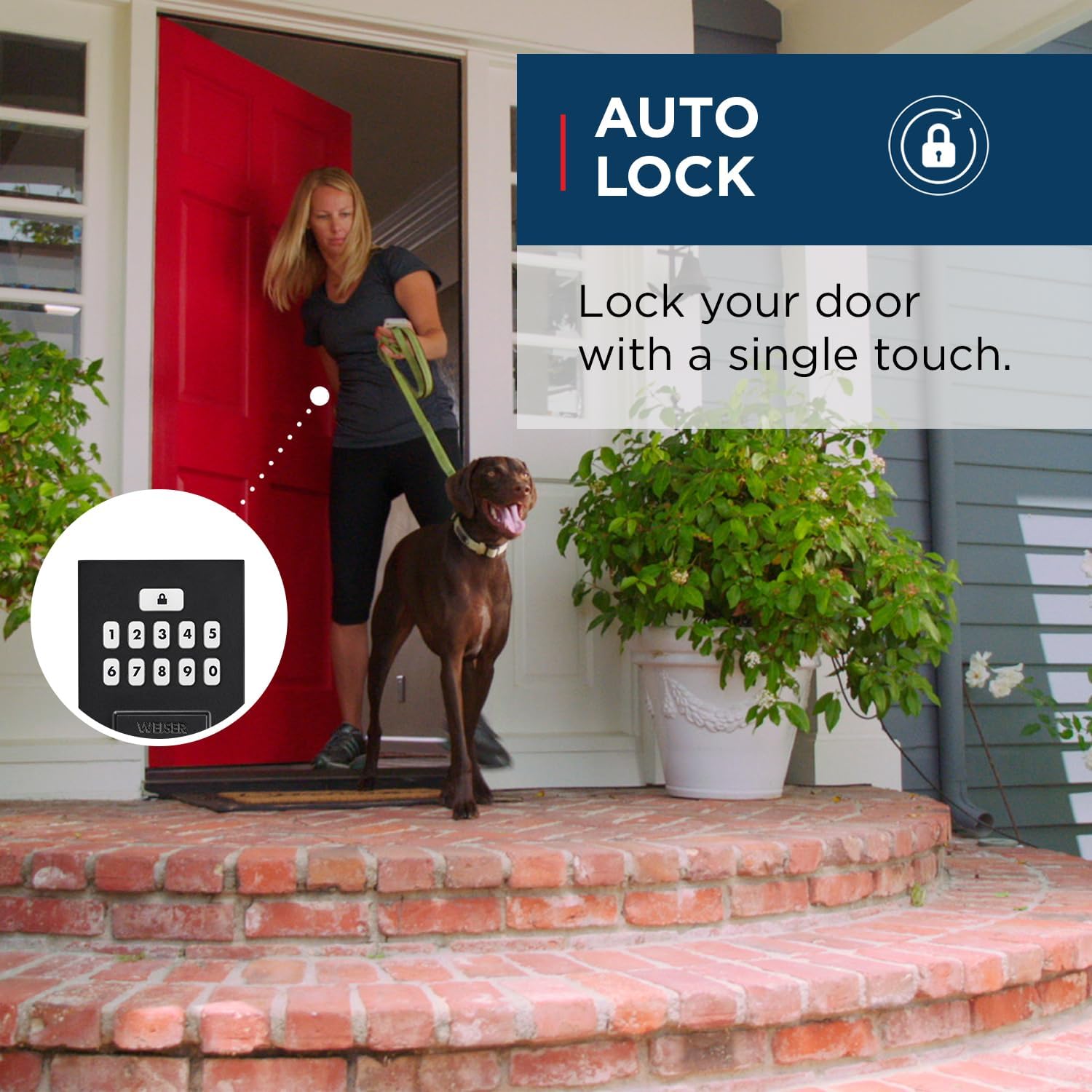 Weiser Matte Black Front Door Lock and Handle Set, SmartCode Keypad Door Lock with San Clemente Handleset & Halifax Interior Door Handle, Keyless Entry Door Lock, Front Door Handles with Deadbolt Lock - Image 6