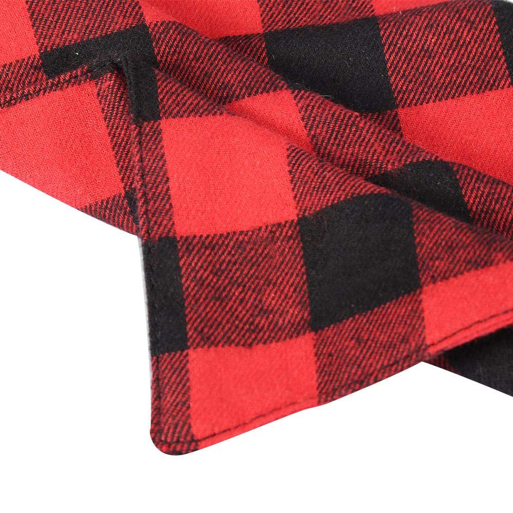 Pet Bandana pies szczeniak wzór karo szal kołnierz śliniaczek chusta na szyję czarny czerwony (L)
