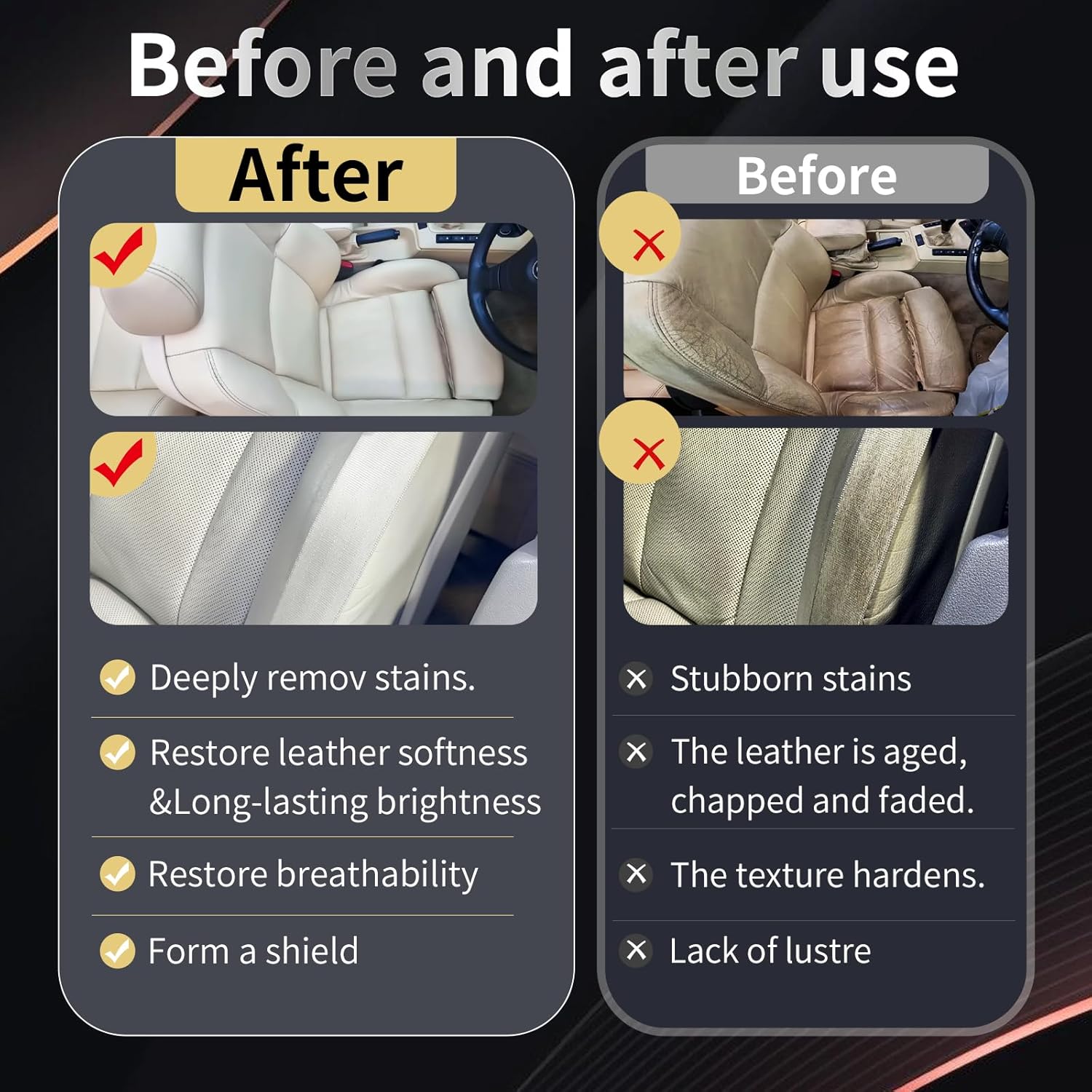 AirTighT Graphene Leather Cleaner and Conditioner Care Kit,Ultraviolet Protection Car Interior Seat Boot Shoe Cleaner Furniture Couch Conditioner, Safe of Leather - Image 4