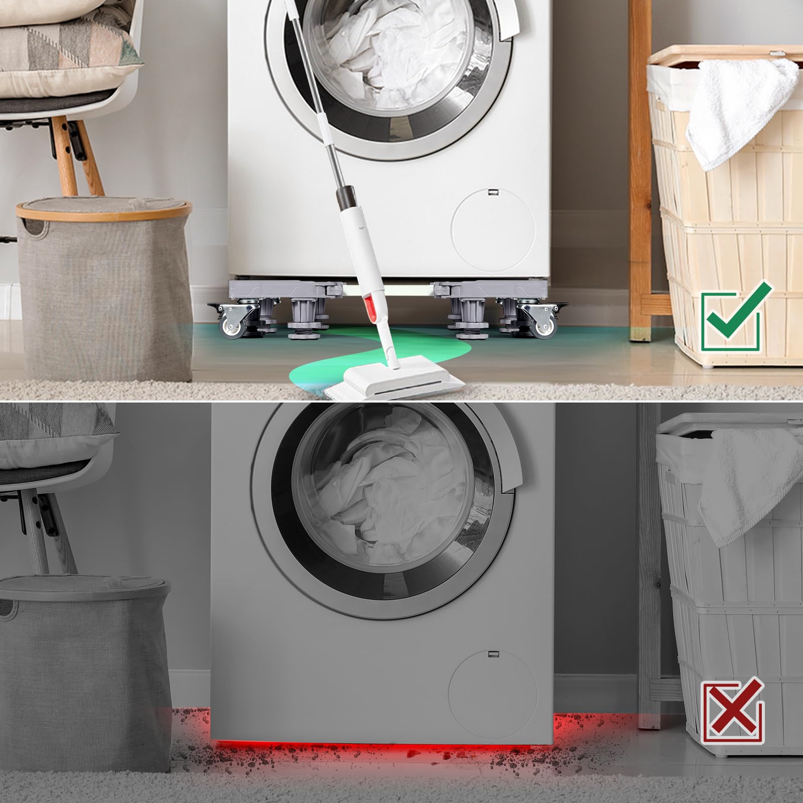 Base Regolabile Per Lavatrice Con Ruote - Portata 300kg Antiscivolo - Foto 11