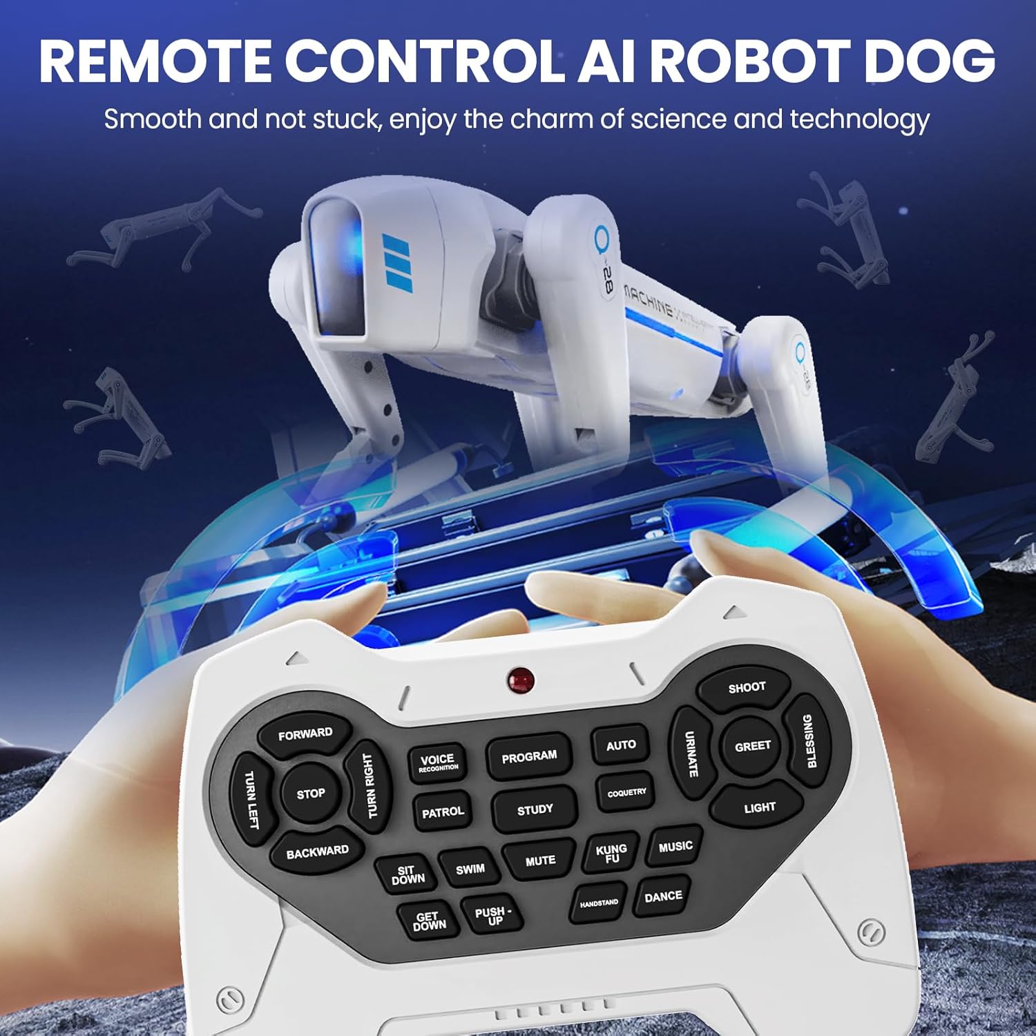 cxjoigxi Smart Robot Dog Toy, Interactive STEM Robot Pet, Voice & Remote Control, App Programming, 30+ Actions, Bionic Walking, Robotic Dog Birthday Gifts for Kids Boys Girls Age 6+