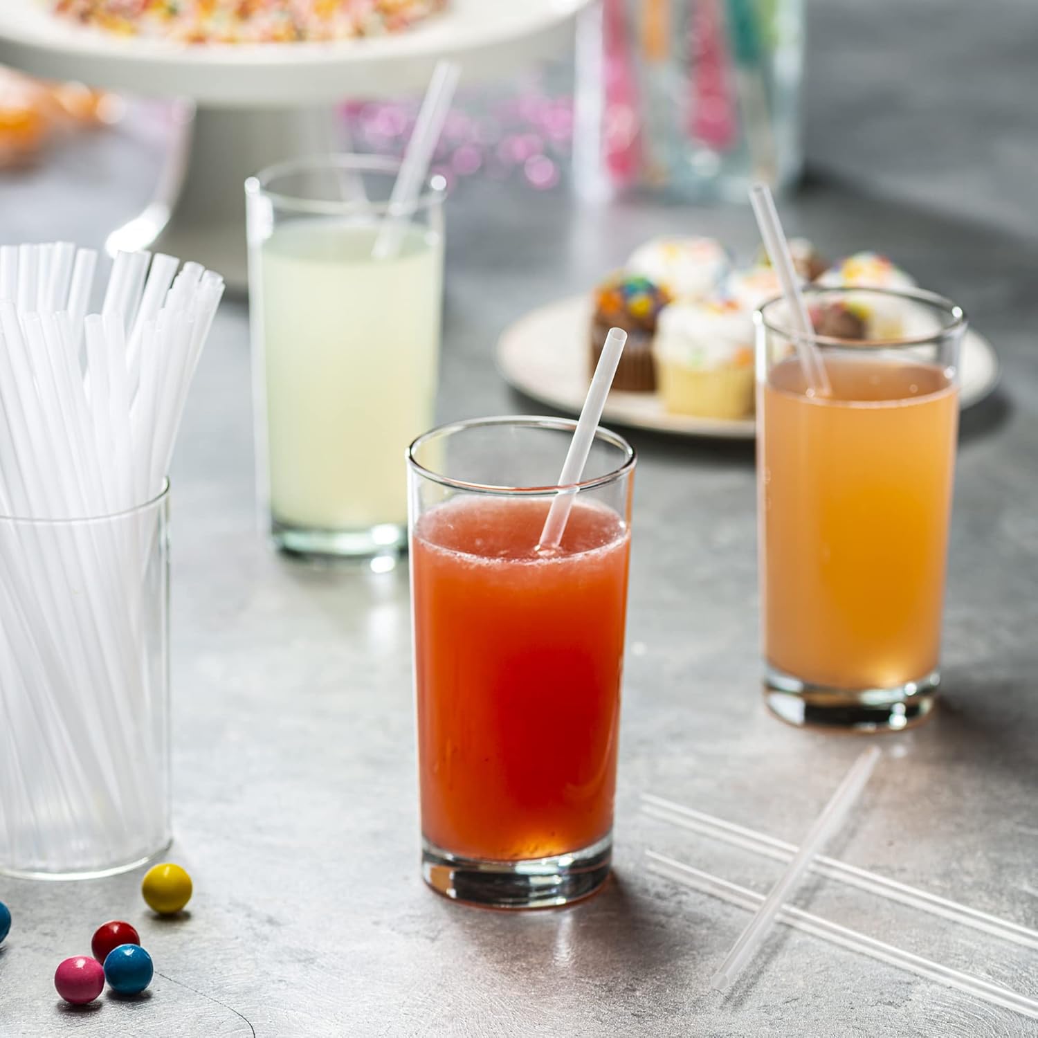 [250 Pack] Disposable Plastic Drinking Straws - 7.75" High - Clear : Health & Household