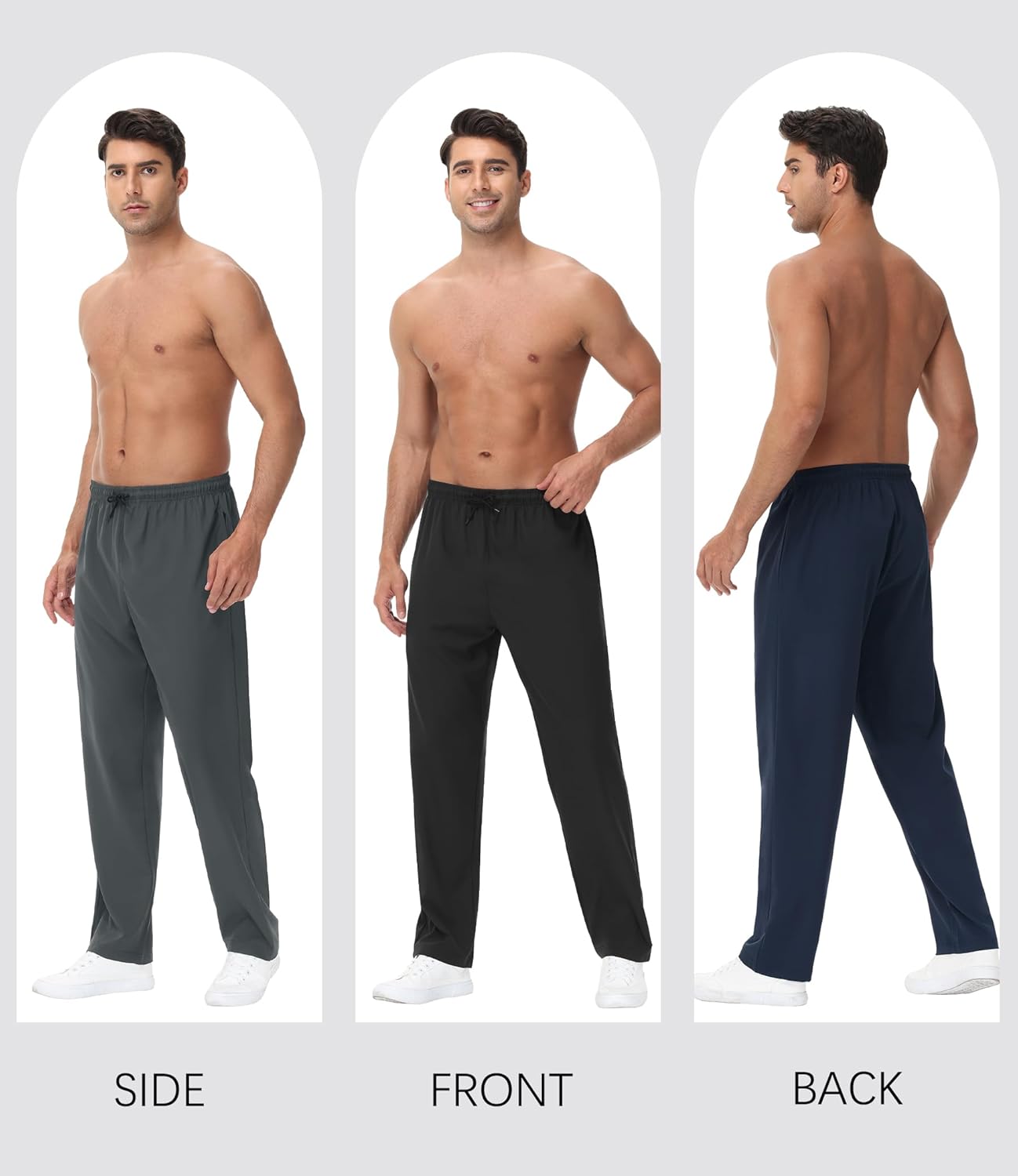 4 Pack Mens Athletic Sweatpants Gym Workout Joggers Pants Running Jogging Pants for Men - Image 4