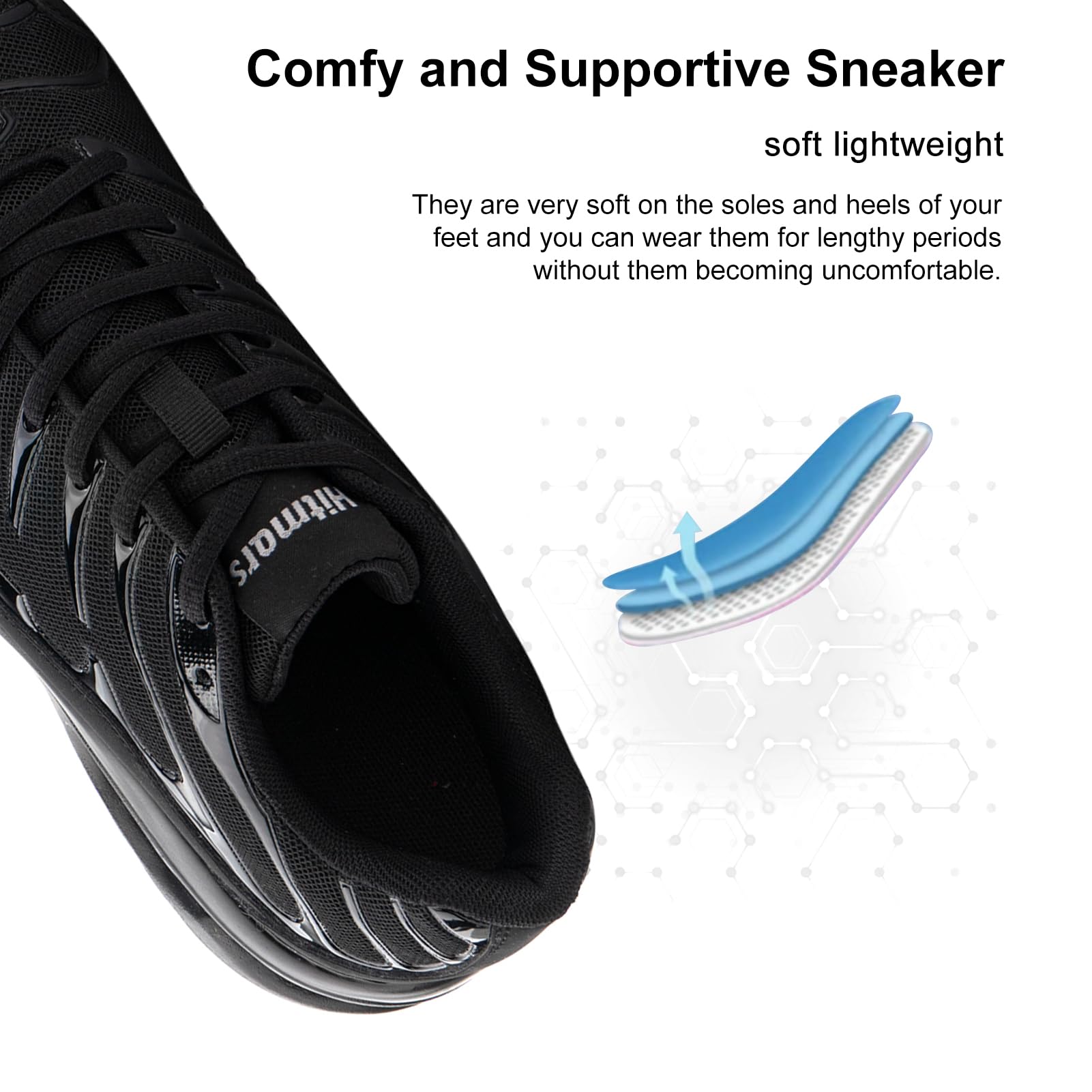 NEOKER Scarpe Running Uomo Donna Scarpe da Corsa Sneakers Scarpe Ginnastica Scarpe Trail Running Scarpe Sportive Platform Outdoor Nero Blu 36-48 EU