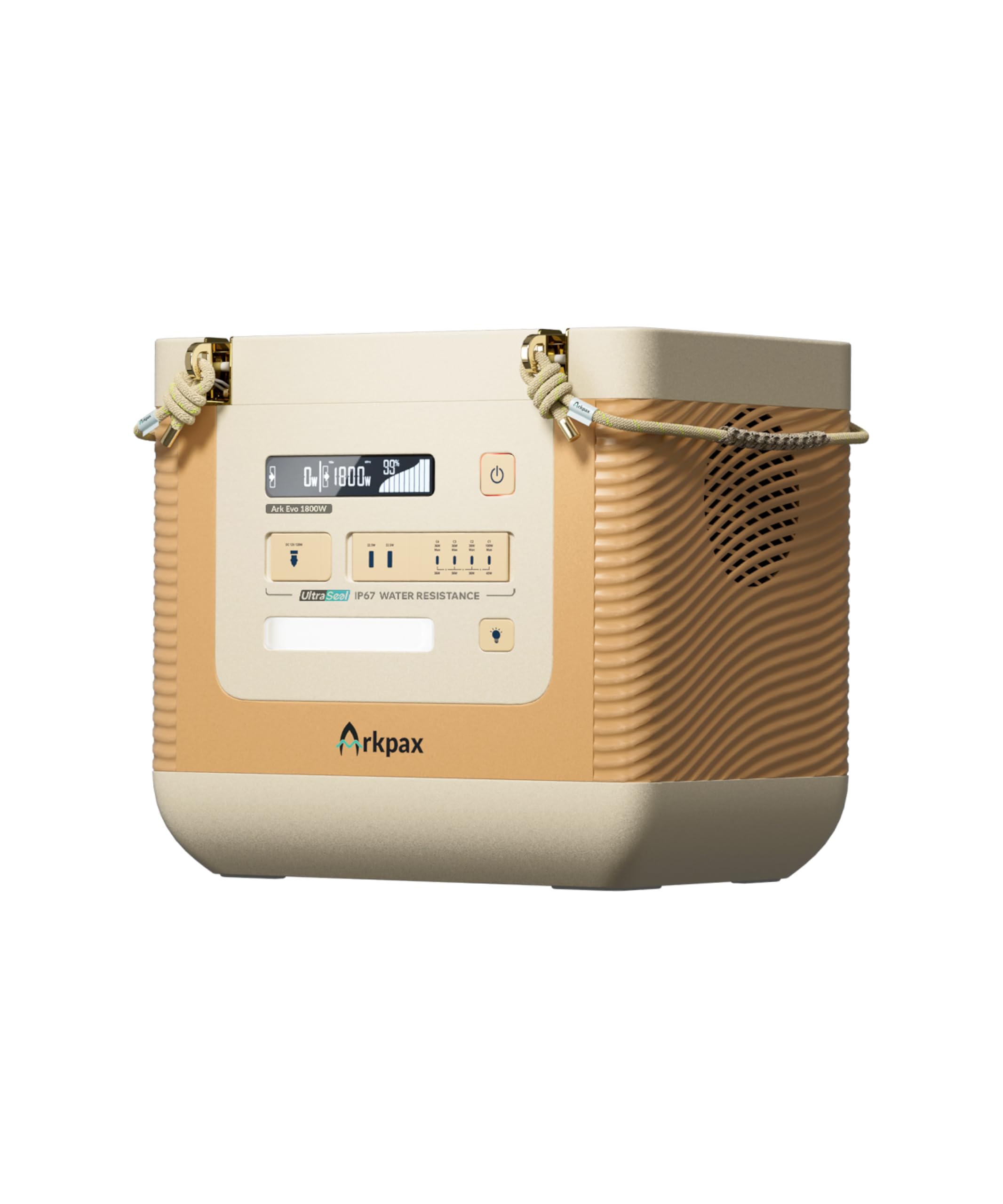 Station d'Énergie Portable Étanche IP67 - Générateur Solaire 1800W, Batterie LFP 1209Wh - Recharge Rapide 1.5h, UPS 20ms - Pour Sports Nautiques, Camping, VR et Pannes de Courant