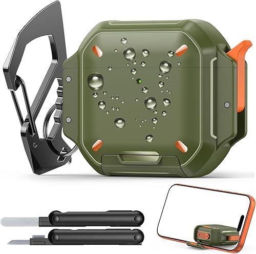 Miniatura 11 de MoKo Funda para AirPods Pro 3 con bloqueo seguro - Funda impermeable IP68 para AirPods Pro 3, funda protectora de grado militar para AirPods Pro 3