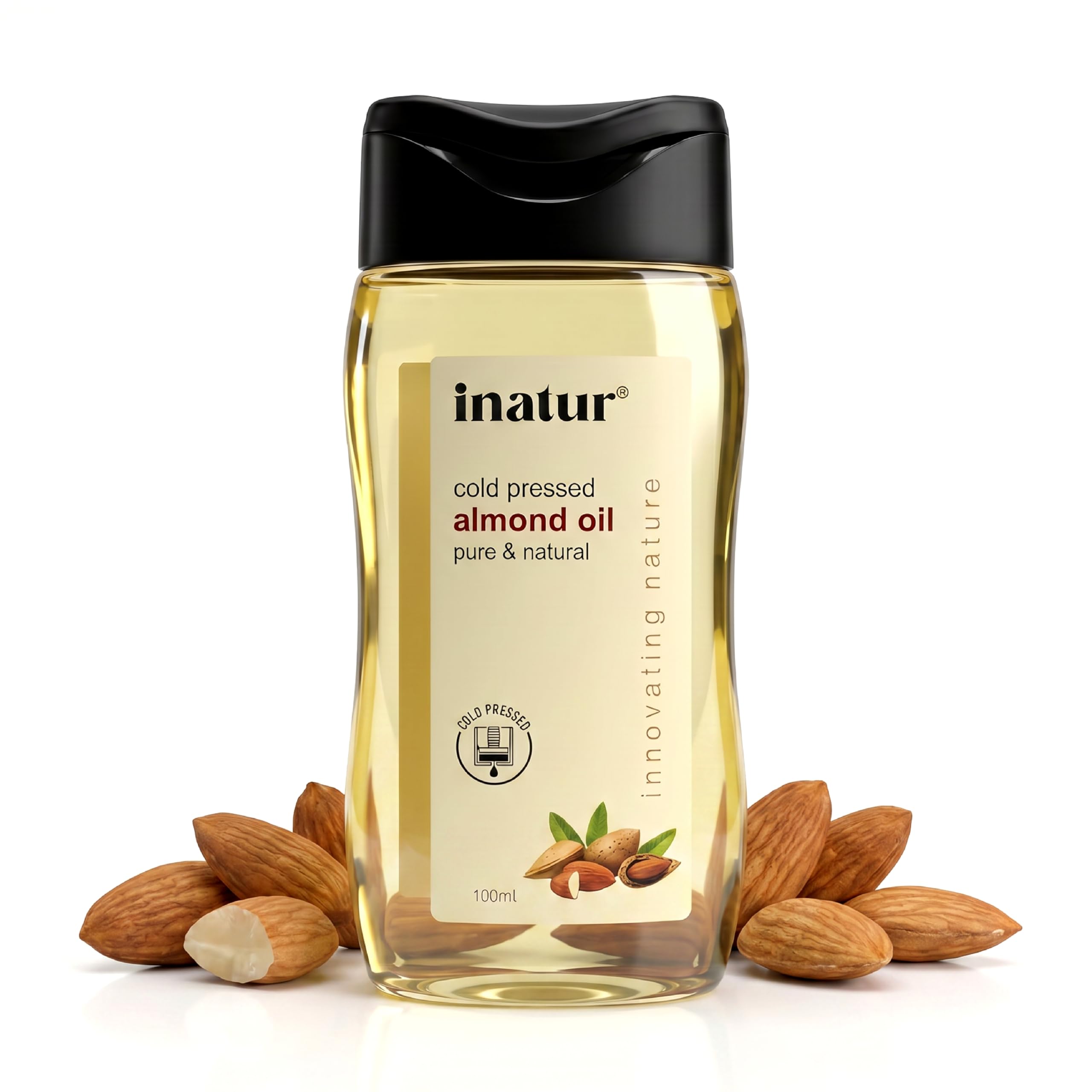 inatur Almond Oil 100 ml - 100% Pure, Cold Pressed & Organic Sweet Almond Oil - Ideal For Face, Body & Hair - Safe for Babies-image-20