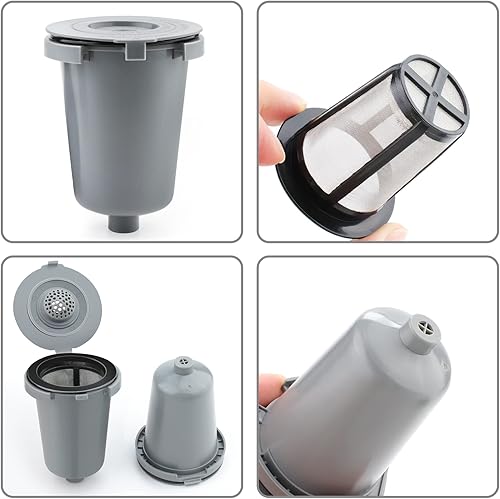 Vista 6 de Vaso de filtro reutilizable para Cuisinart, gris (paquete de 2)