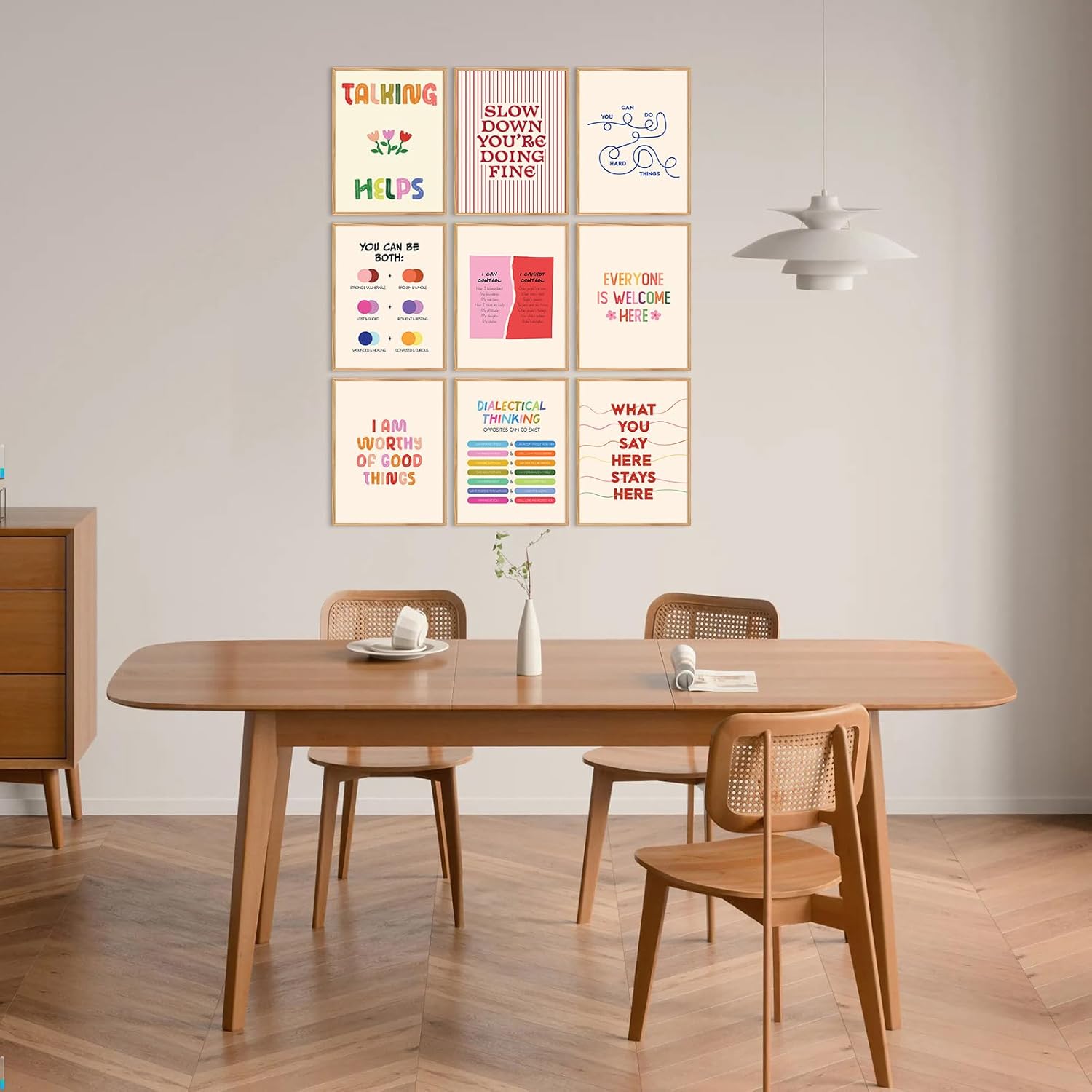 Mental Health Wall Art Psychology Canvas Poster Therapy Office Wall Decor Inspirational Prints Motivational Pictures Positive Affirmations Artwork Counselor Painting for Classroom 12x16 Inch Unframed