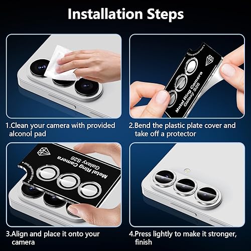 Vista 627 de para Samsung Galaxy Z Flip 7 Protector de Lente de Cámara, Cubierta de Lente de Vidrio Templado con Anillo de Metal Individual, [Fuerte Adhesión] 1