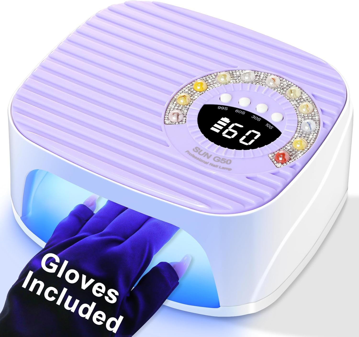 Cordless UV Nail Lamp Rechargeable Nail Dryer, 4 Timers UV Light for Gel Nails, UV LED Nail Dryer with Smart Sensor & 45Pcs Lamp Beads, Nail Light for Manicure Pedicure at Home & Salon