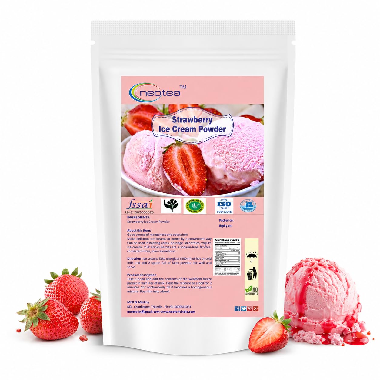 Neotea Strawberry Ice Cream Mix Powder Instant Ice Cream Mix 500 gm-picture-12