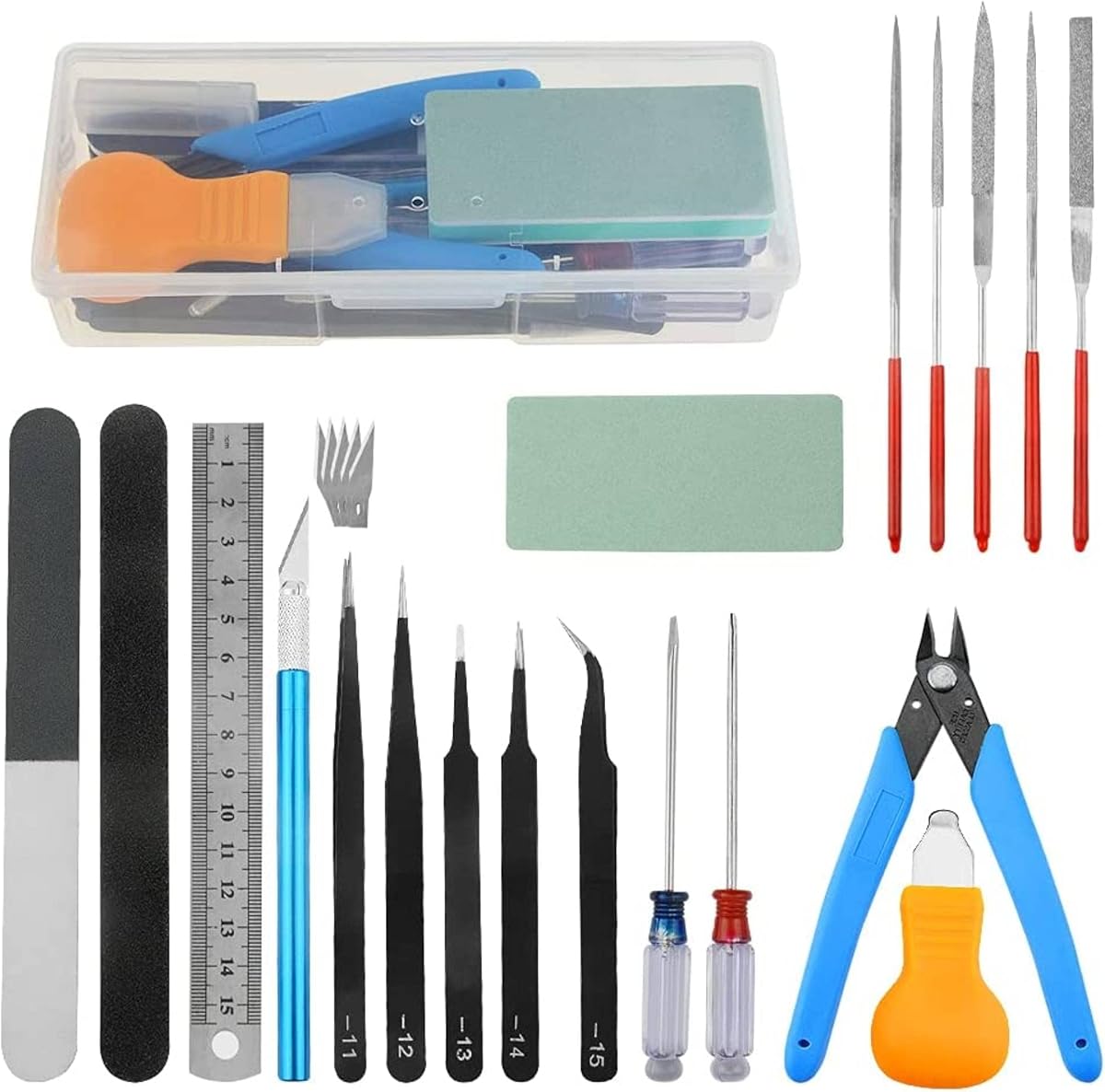 Kit de herramientas de modelo Gundam, 24 Uds., herramientas de construcción de Hobby, modelador, herramientas básicas, juego de artesanía para reparación y fijación de construcción de modelos de coches