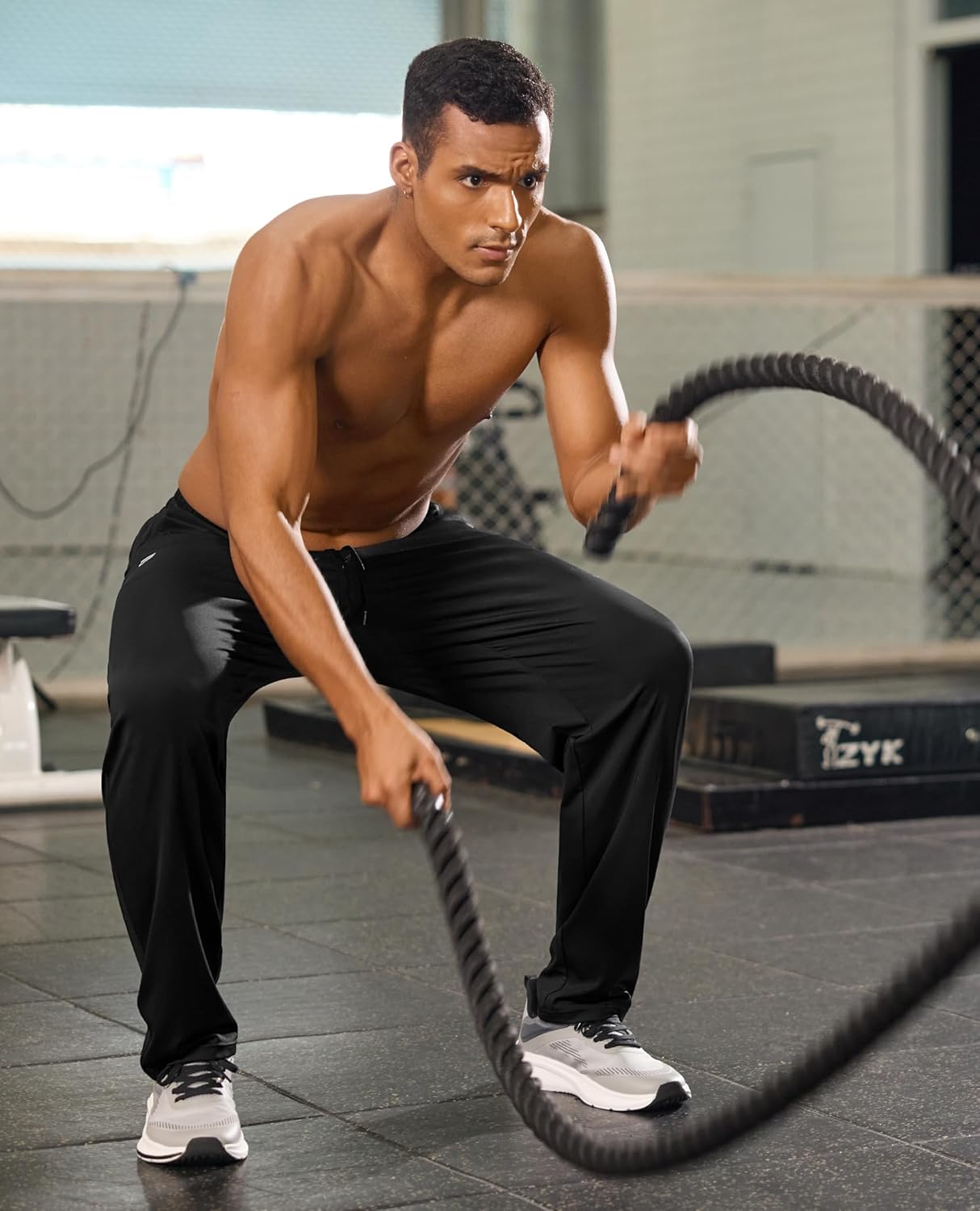 Mens Joggers Lightweight with Zipper Pockets Quick Dry Sweatpants for Running Track Casual Gym Workout - Image 3