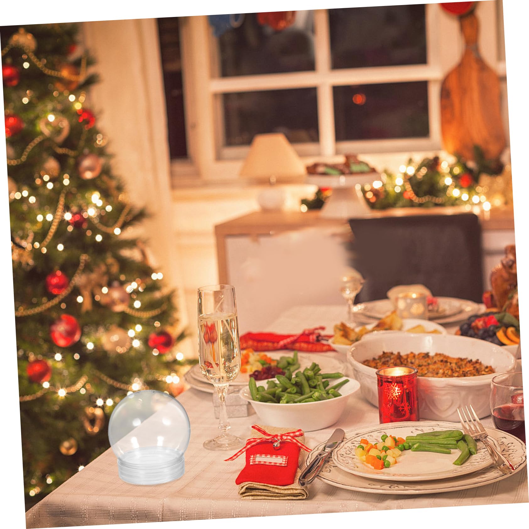 Cabilock 48pièces Boule à Neige Lot de Globes Plastiques Transparents pour Créations De Noël Décorations Personnalisables Et Artisanales
