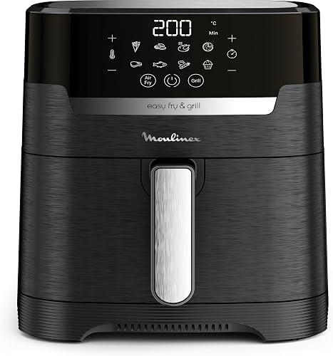Moulinex Friteuse sans huile XL + gril, 4,2 L, 6 personnes, 8 programmes, Température réglable, Timer, Air fryer, Frites, Grillades, Poulet rôti, Easy Fry & Grill Digital 2-en-1 EZ505810 - 2