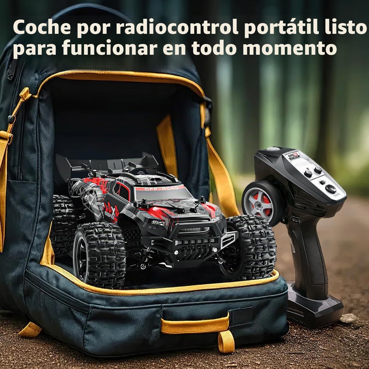 Coche teledirigido 4x4 Todoterreno 1:18 con Doble batería 1500 mAh, Velocidad 36 km/h, Dos carrocerías, con 2 carrocerías en Distintos Colores,Regalo Ideal para niños y Adultos