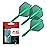 Target Darts K Flex Integrated Dart Flights and Shafts, No.6 Green (Short) | Pack of 3 K-Flex - No6, Kflex All in One Moulded Dart Flight & Stem | Professional Dart Accessories