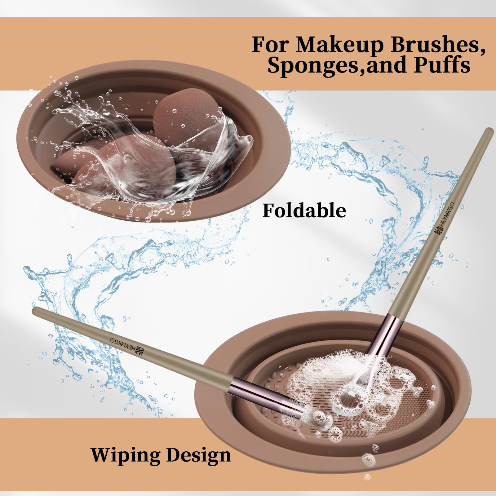 HEYMKGO Set di 40 Pennelli Make Up Professionali, Kit Completo Multifunzionale con Pennelli Doppia Faccia per Fondotinta, Cipria, Fard, Correttore, Ombretti - Accessori e Strumenti Cosmetici per Trucc