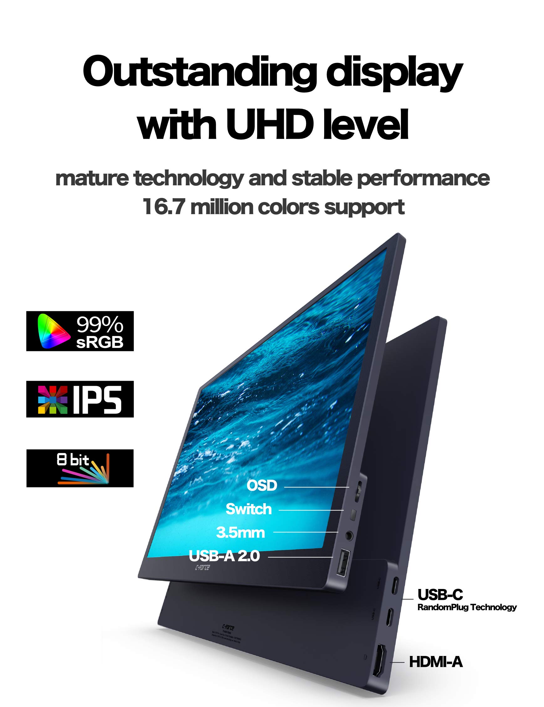 Amazon.com: C-FORCE Display CF011X Pro4 15.6-inch UHD 4K IPS 8 bit