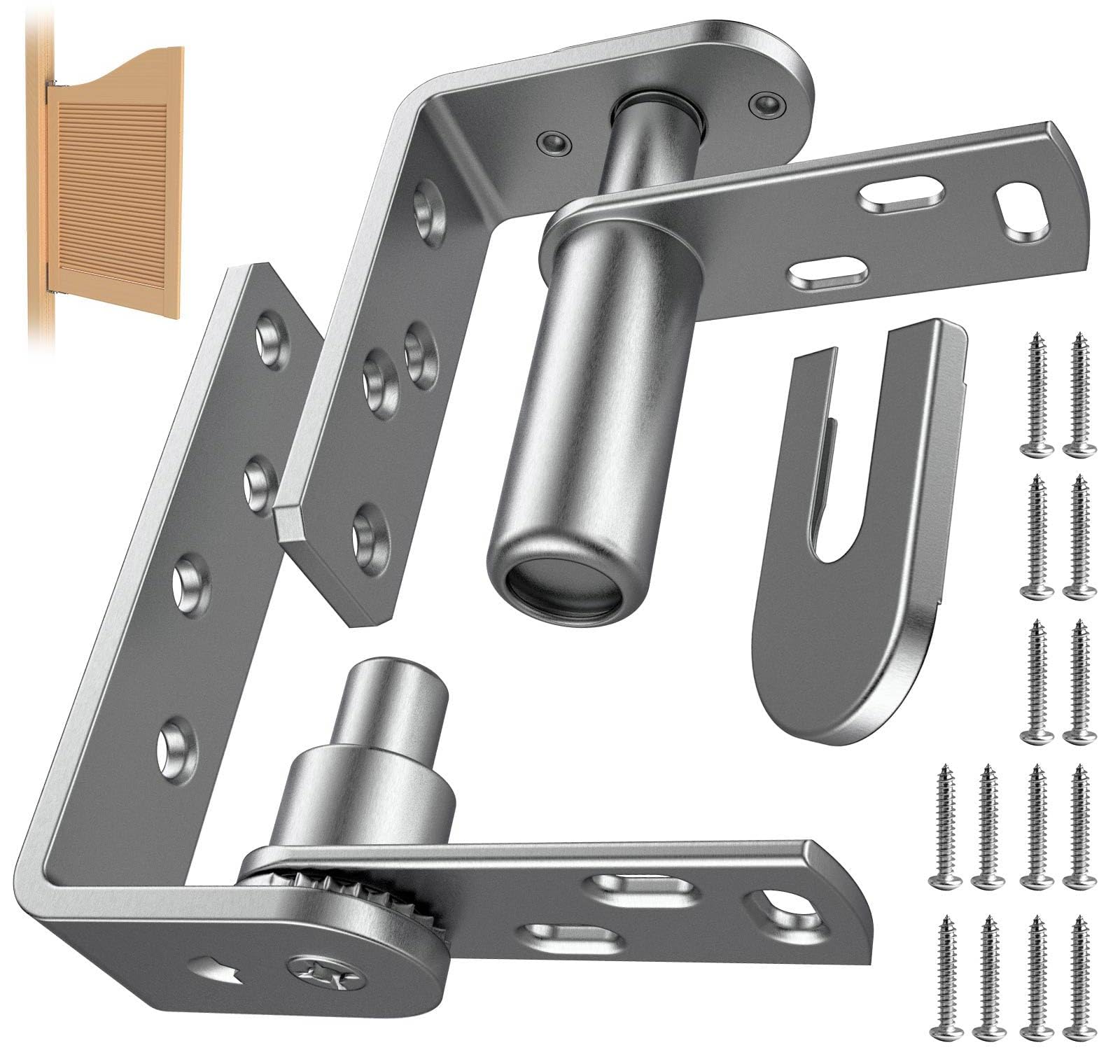 ELECDON 304 Stainless Steel Heavy Duty Saloon Door Hinges, Self-Closing Hinges for Swinging and Louvre Doors, Ideal for Cafe and Bar, Big Single Door