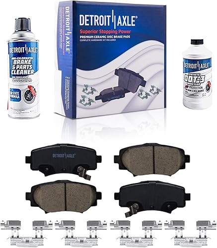 Miniatura 57 de Detroit Axle - Kit de freno para pastillas de freno de cerámica Ford Mustang Base GT 2000 2001 2002 2003 con repuesto de hardware delantero y trasero