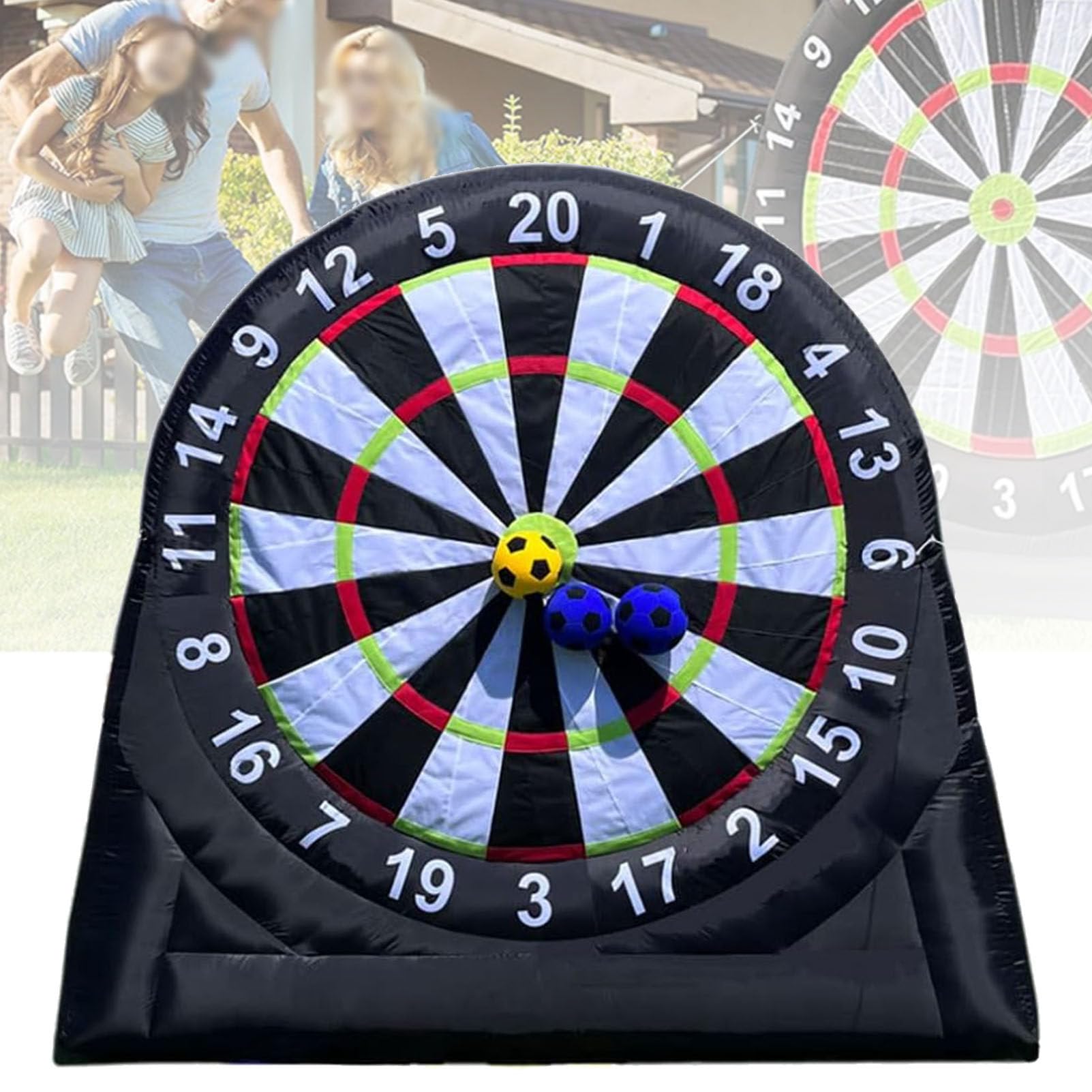 Oiyekntd Dartboard Inflatable Target Game, Portable Soccer Training High-Adhesive Football Dart Set with Blower and 8 Balls for Outdoor Backyard Parties Team Building A-4M/13FT