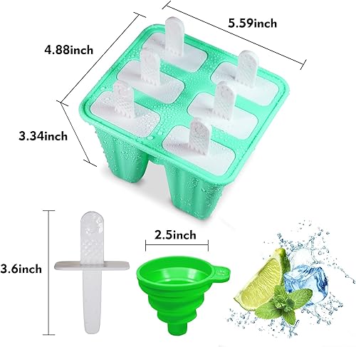 Vista 23 de Moldes para paletas de 10 cavidades sin BPA, moldes de silicona reutilizables para niños, moldes para hacer paletas de hielo, moldes para hacer