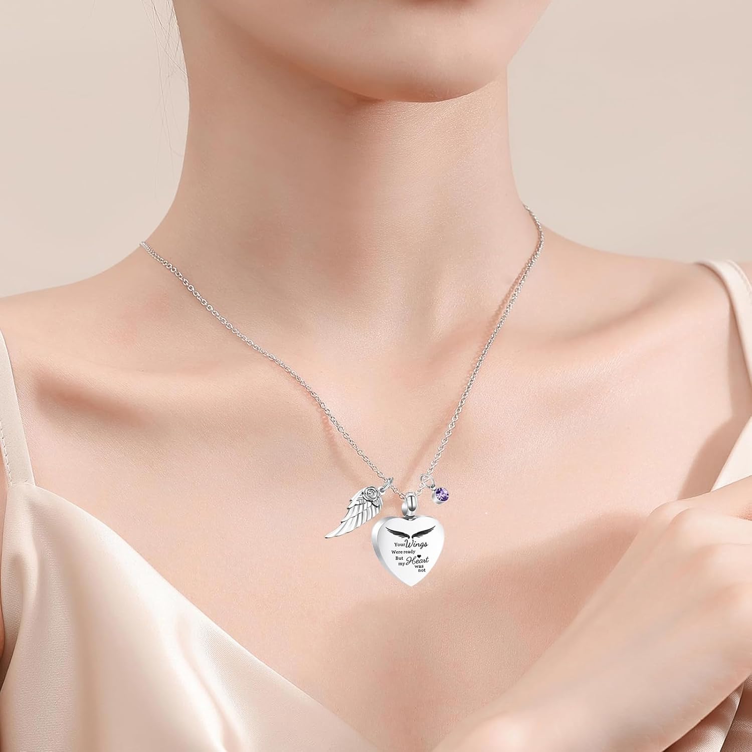 3 Pack Heart Urn Necklaces for Ashes for Women Men Cremation Jewelry for Human Ashes, Heart Memorial Locket Urns Pendant Ashes Keepsake - Image 4