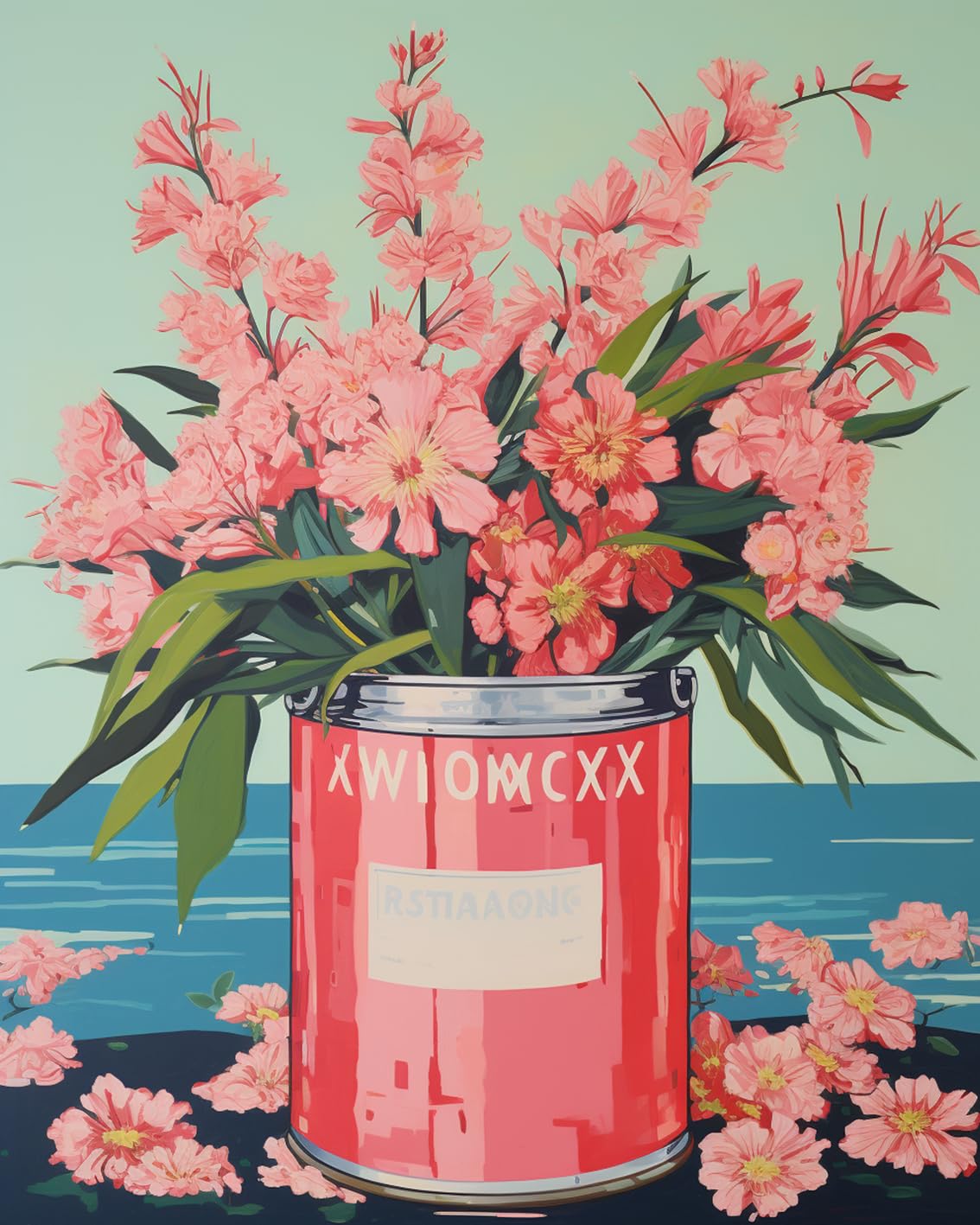 Pintura por números de rosas para decorar tu salón con un kit completo de lienzo
