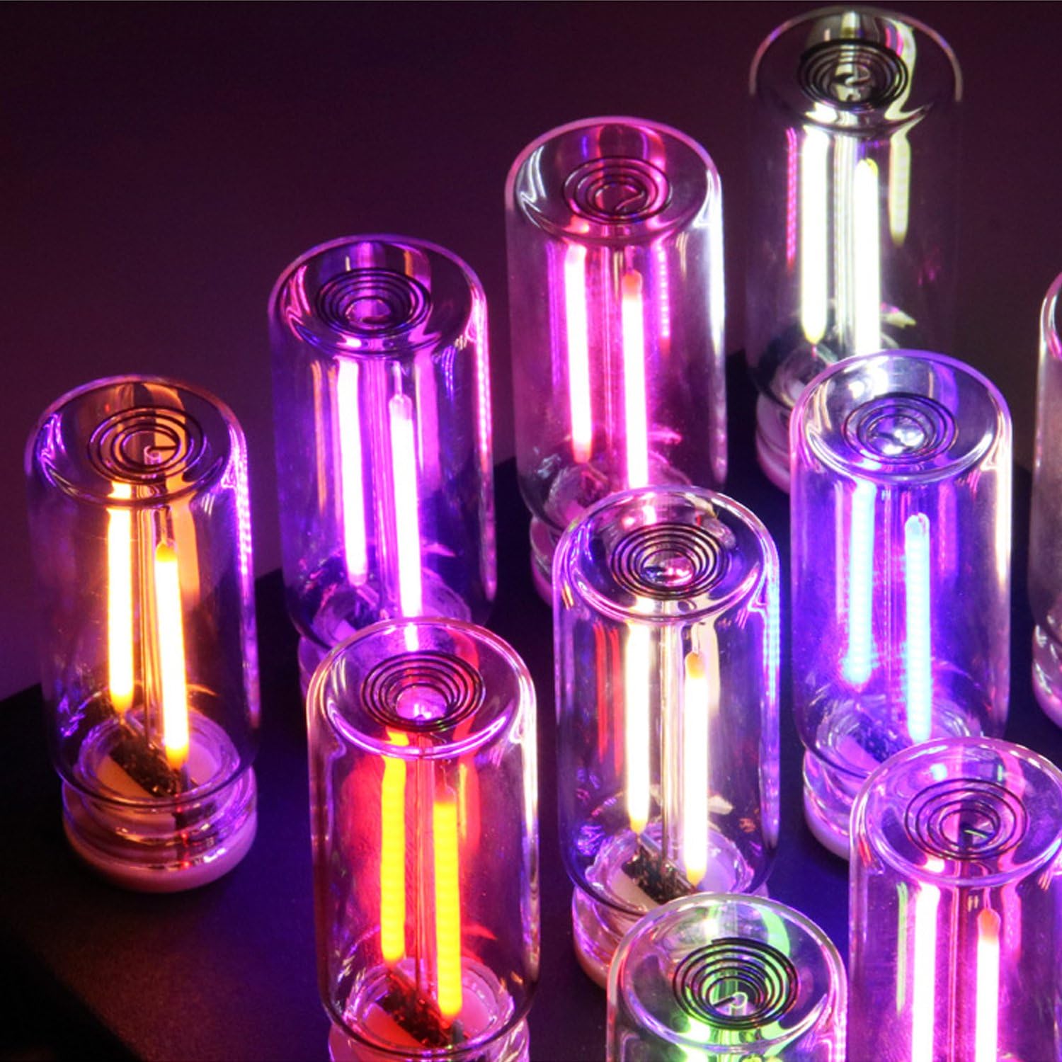 Innowacyjna lampka nocna LED z kontrolą dotykową USB - retro lampka świetlna z szklanej butelki, do samochodu, sypialni i korytarza, ściemniawalna mini lampka wielokolorowa do romantycznej mini