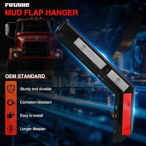 Miniatura 7 de FUTAIHE Juego de soportes de suspensión de lodo con resorte recto negro de 2-12 pulgadas, espaciado de pernos de 20.92 pulgadas de longitud, ajuste