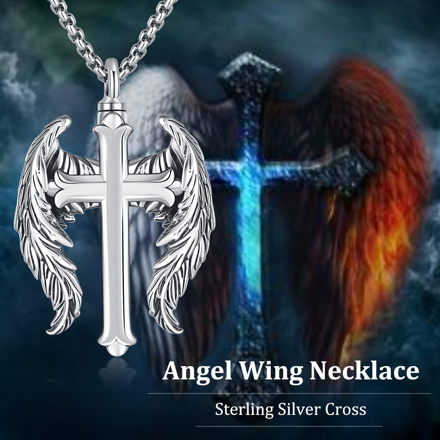 Aniu Cremation Jewelry for Ashes S925 Sterling Silver Urn Necklace Memorial Necklace for Human Ashes of Loved Ones Keepsake Locket Pendant for Men Women - Image 4